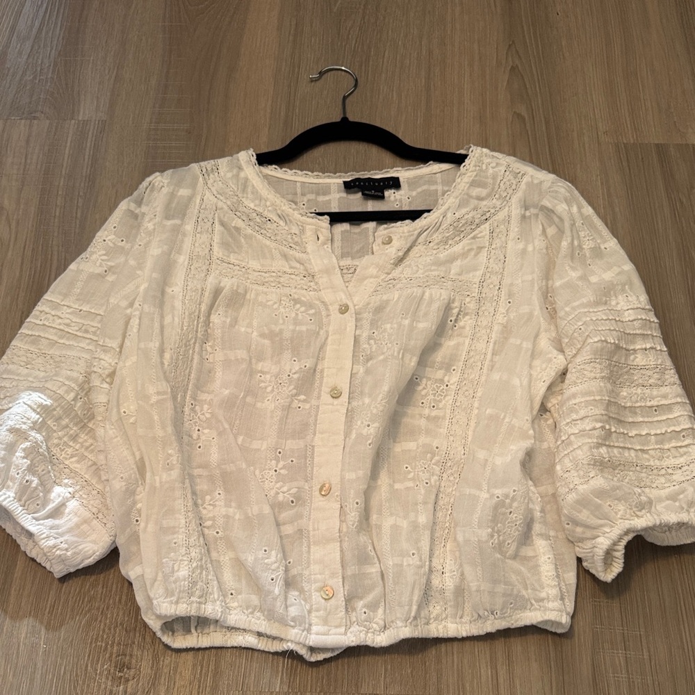 Sanctuary White Eyelet Blouse